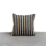 Striped cushion black grey gold