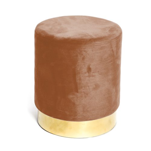 Rust Velvet Pouf