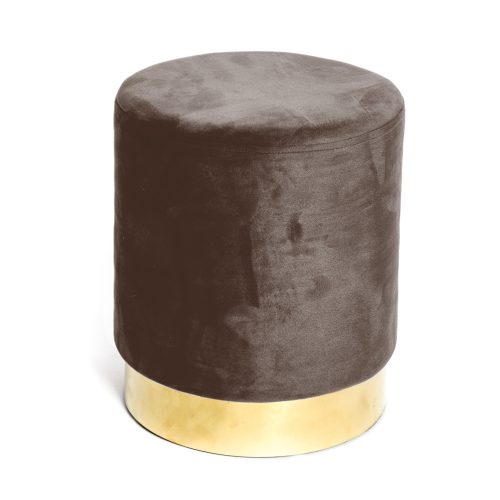 Brown Velvet Pouf