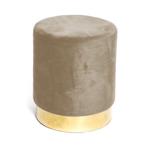 Dove Grey Velvet Pouf
